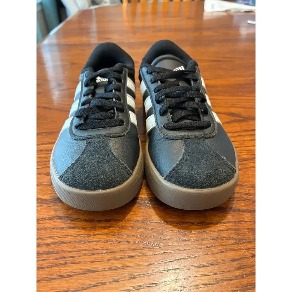 Adidas VL Court 3.0 Black Gum Sole Kids Size 11